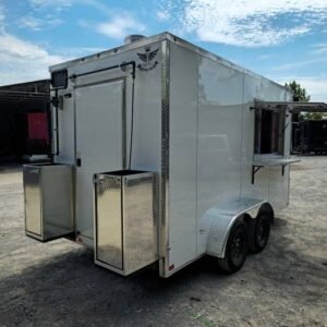 7 x 14 white concession trailer with semi-screwless exterior - view 13