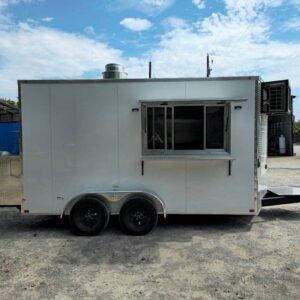 7 x 14 white concession trailer with semi-screwless exterior - view 14
