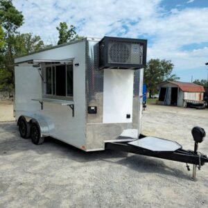 7 x 14 white concession trailer with semi-screwless exterior - view 15