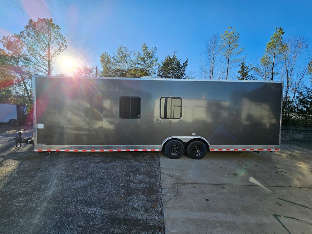 Concession Trailer 8.5′ X 30′ Charcoal Grey Mobile Office Trailer — photo 5