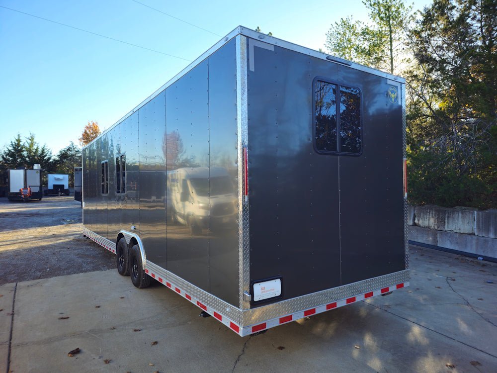 Concession Trailer 8.5′ X 30′ Charcoal Grey Mobile Office Trailer — photo 7