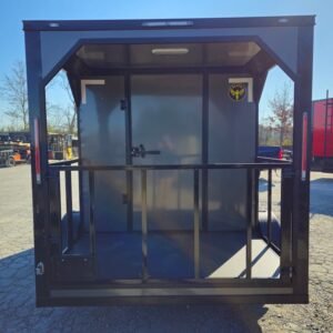 7 x 12 charcoal porch concession trailer with V-nose - view 7