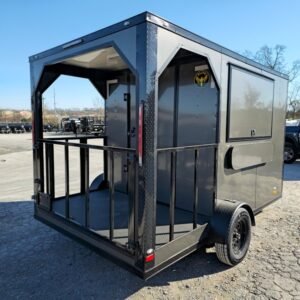 7 x 12 charcoal porch concession trailer with V-nose - view 8
