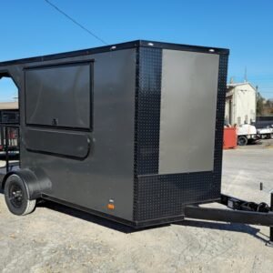 7 x 12 charcoal porch concession trailer with V-nose - view 10