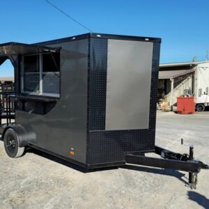 7 x 12 charcoal porch concession trailer with V-nose - view 11