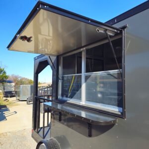 7 x 12 charcoal porch concession trailer with V-nose - view 12