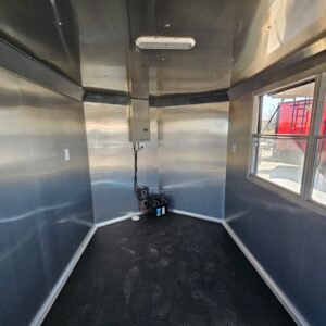 7 x 12 charcoal porch concession trailer with V-nose - view 14