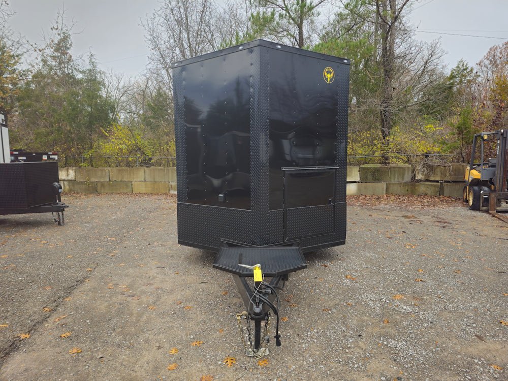 8.5′ X 22′ Black Elite Concession Trailer With Blackout Trim and Screens — photo 2