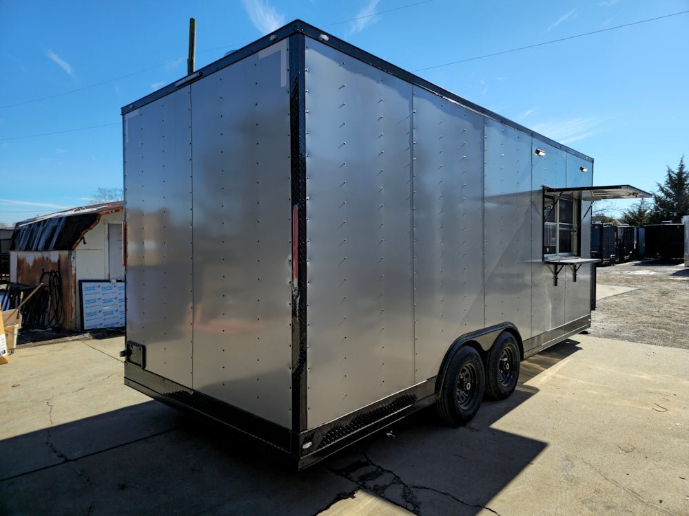 Concession Trailer 8.5′ X 20′ Silver and Black Food Event Catering — photo 14
