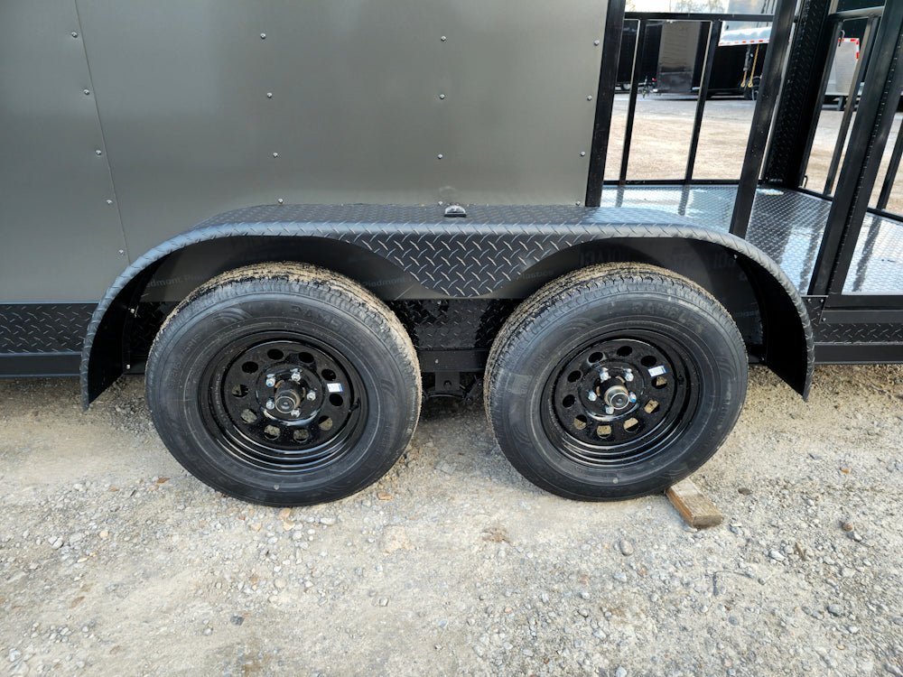 Concession Trailer 7′ X 18′ Charcoal Grey W/ Blackout Trim — photo 4