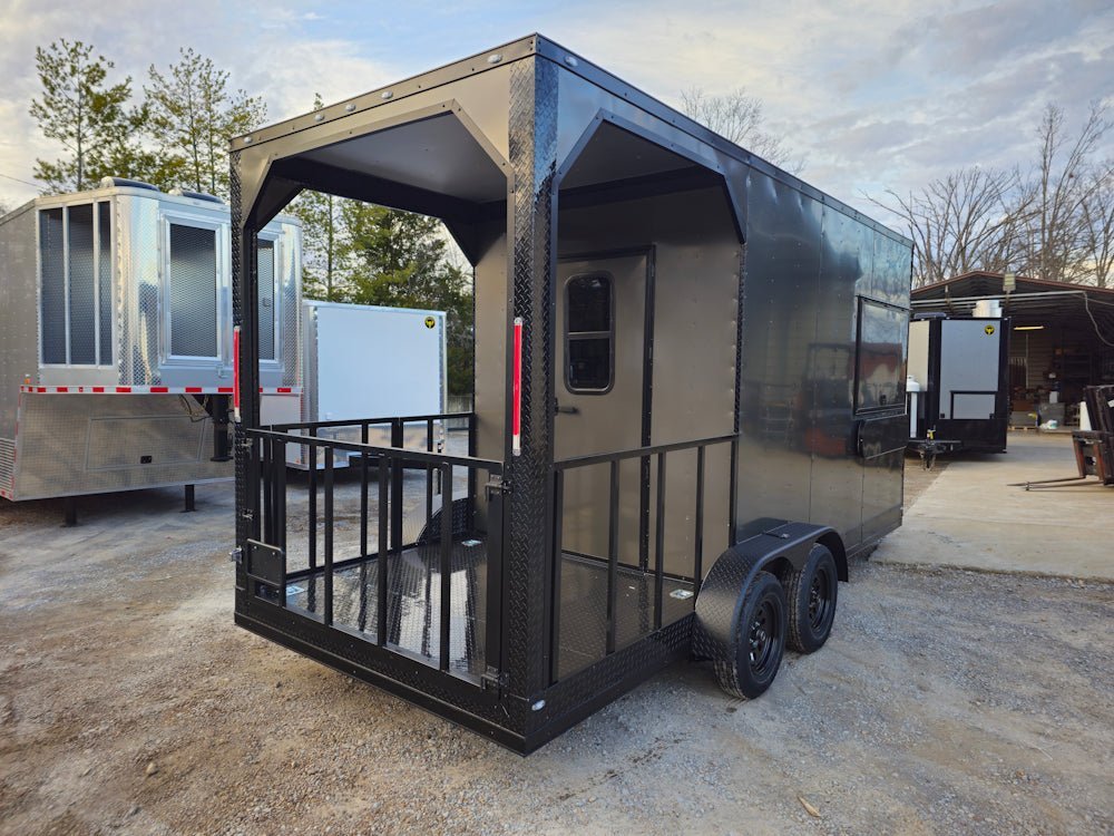 Concession Trailer 7′ X 18′ Charcoal Grey W/ Blackout Trim — photo 7