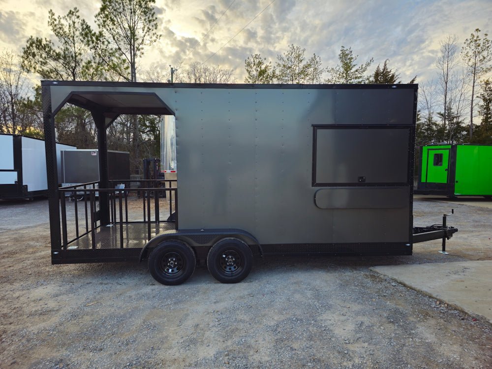 Concession Trailer 7′ X 18′ Charcoal Grey W/ Blackout Trim — photo 8