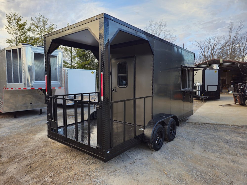 Concession Trailer 7′ X 18′ Charcoal Grey W/ Blackout Trim — photo 10