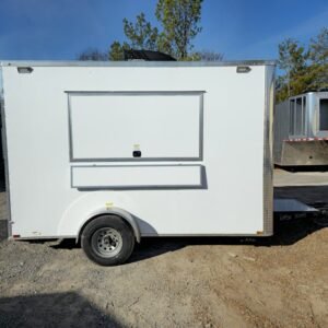 7 x 12 white concession trailer with 6-foot service window - view 8
