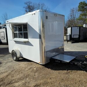 7 x 12 white concession trailer with 6-foot service window - view 12