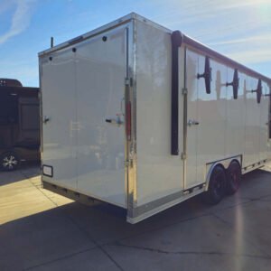8.5 x 24 White Stage Trailer with 16-foot hoist stage and retractable awning - view 7