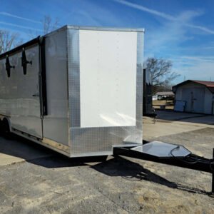 8.5 x 24 White Stage Trailer with 16-foot hoist stage and retractable awning - view 9