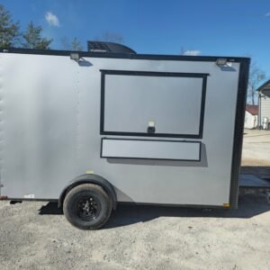7 x 12 silver concession trailer custom flat front - view 9