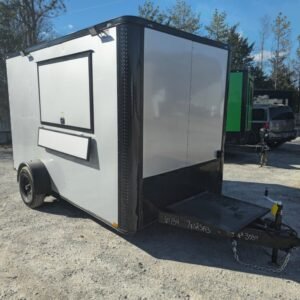 7 x 12 silver concession trailer custom flat front - view 10