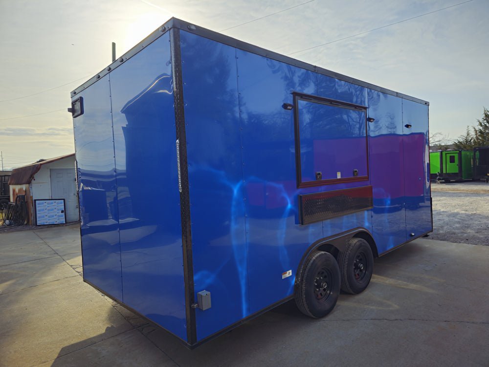 8.5′ X 18′ Concession Trailer Cobalt Blue Food Event Catering — photo 7