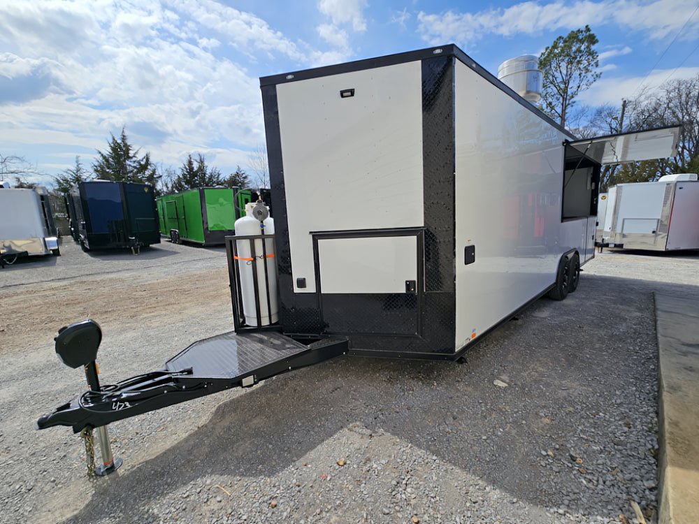 8.5′ X 26′ Concession Trailer White W/ Blackout Kettle Corn Event Catering — photo 7