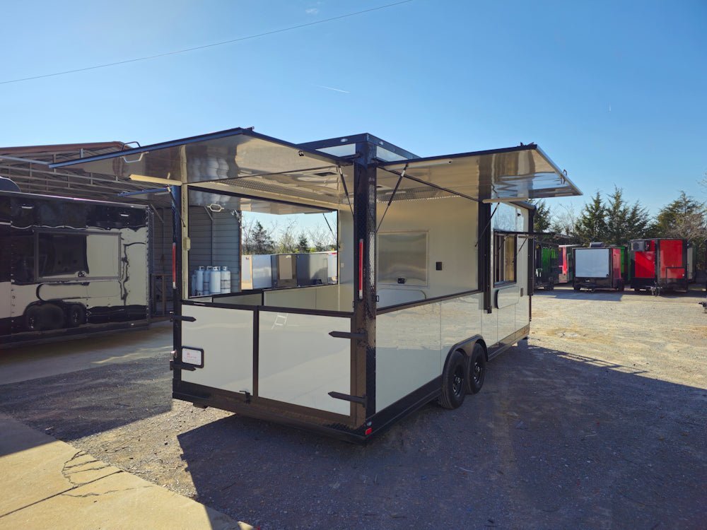 8.5′ X 22′ White / W Black Out Concession Trailer Kettle Corn Event Catering — photo 12