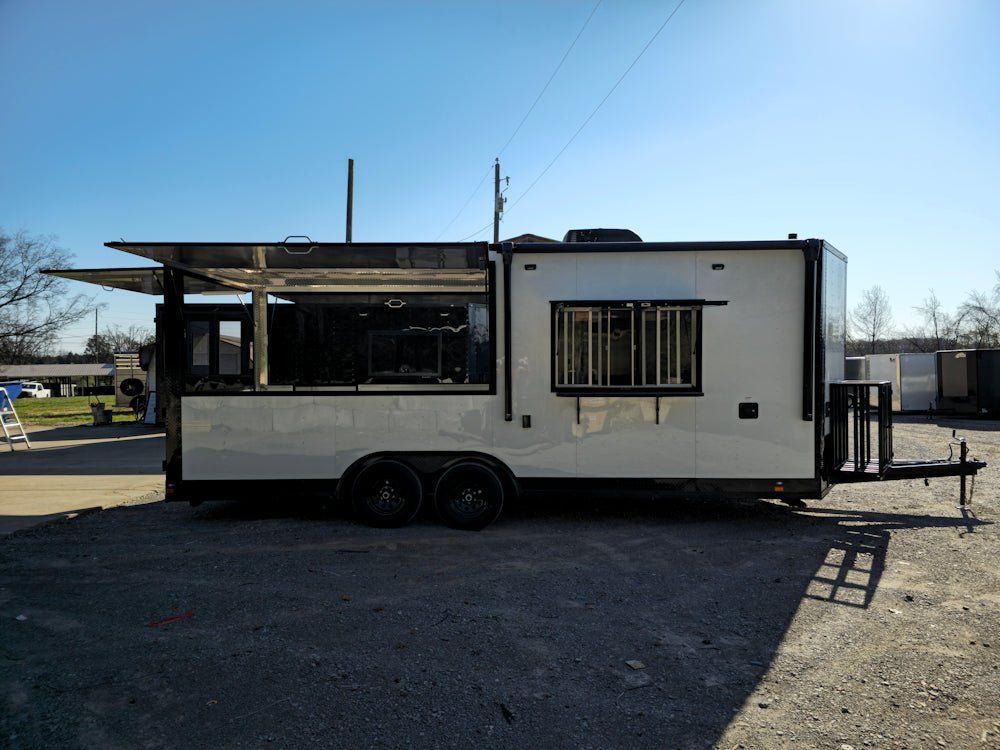 8.5′ X 22′ White / W Black Out Concession Trailer Kettle Corn Event Catering — photo 13