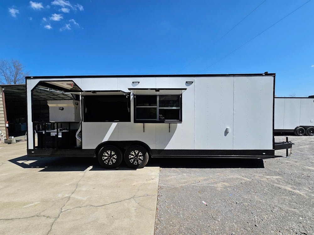 8.5′ X 26′ White With Blackout Concession Trailer Beverage & Soft Serve Catering — photo 12