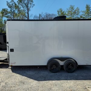 7 x 16 white concession trailer with black trim - view 8