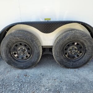 7 x 16 white concession trailer with black trim - view 9