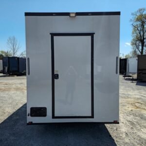 7 x 16 white concession trailer with black trim - view 11