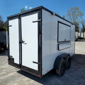 7 x 14 blackout concession trailer in white with blackout trim - view 7