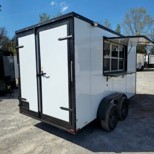 7 x 14 blackout concession trailer in white with blackout trim - view 10