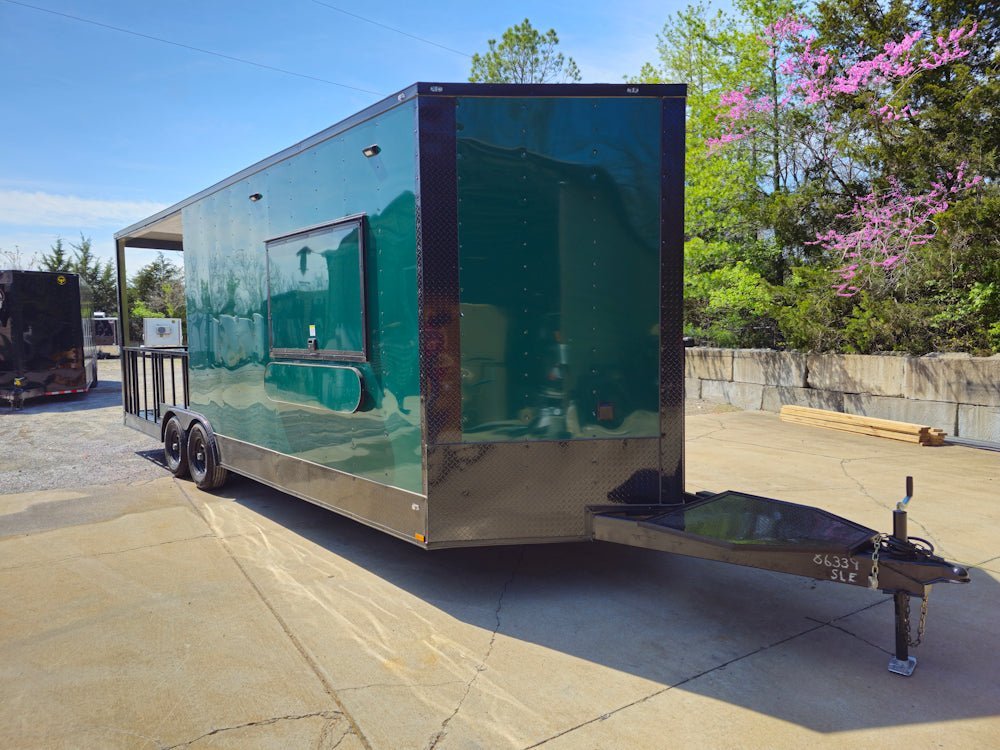 8.5′ X 24′ Emerald Green Concession Trailer BBQ Event Catering — photo 3