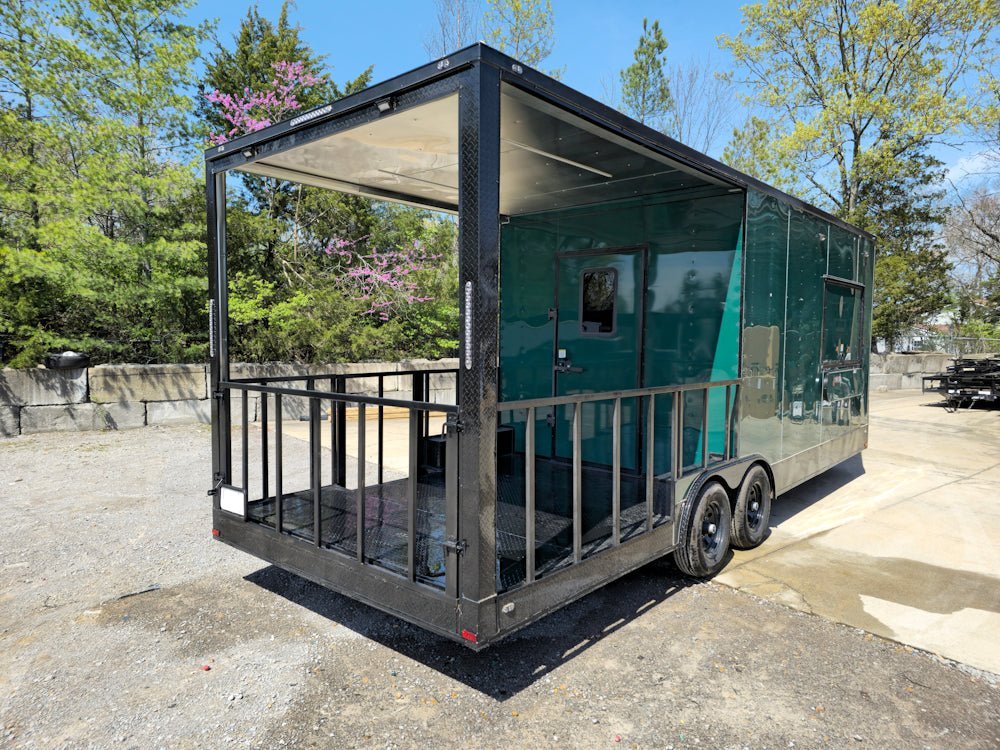 8.5′ X 24′ Emerald Green Concession Trailer BBQ Event Catering — photo 11