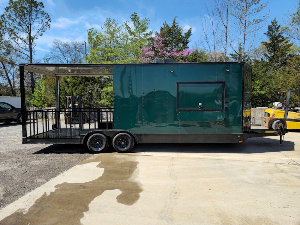 8.5′ X 24′ Emerald Green Concession Trailer BBQ Event Catering — photo 12