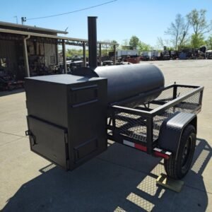 5x8 reverse flow smoker trailer with large wood cage - view 7