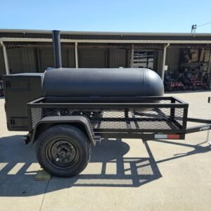 5x8 reverse flow smoker trailer with large wood cage - view 8