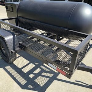5x8 reverse flow smoker trailer with large wood cage - view 9