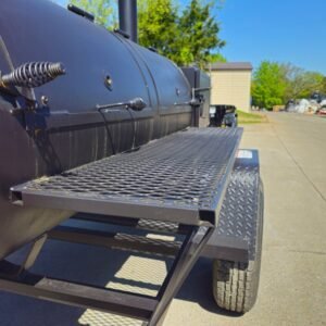 5x8 reverse flow smoker trailer with large wood cage - view 12