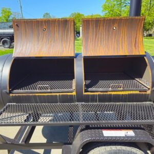 5x8 reverse flow smoker trailer with large wood cage - view 13