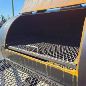 5x8 reverse flow smoker trailer with large wood cage - view 14