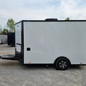 8.5 x 12 white beverage trailer with black trim and mag wheels - view 9