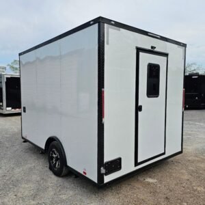 8.5 x 12 white beverage trailer with black trim and mag wheels - view 11