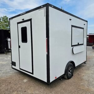 8.5 x 12 white beverage trailer with black trim and mag wheels - view 13