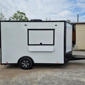 8.5 x 12 white beverage trailer with black trim and mag wheels - view 14
