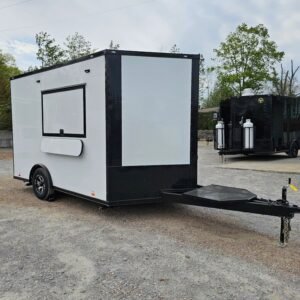 8.5 x 12 white beverage trailer with black trim and mag wheels - view 15