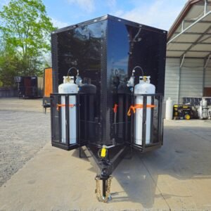 8.5 x 12 black concession trailer with 11-foot flip-up wall - view 2