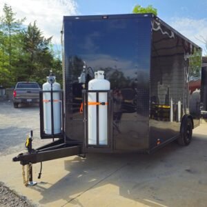 8.5 x 12 black concession trailer with 11-foot flip-up wall - view 3