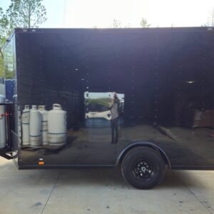 8.5 x 12 black concession trailer with 11-foot flip-up wall - view 5